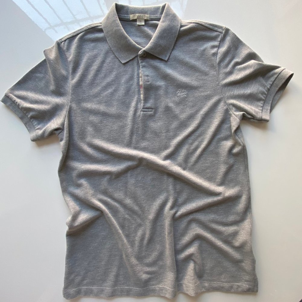 Burberry Eddie Pique Polo Shirt, Gray